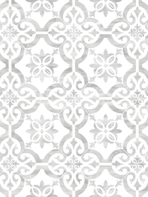 Porto Tile Peel-and-stick Wallpaper In Harbor Mist From The Luxe Haven Collection By Lillian August