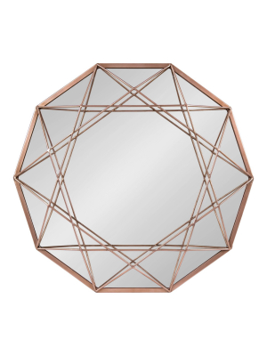 25" Keyleigh Metal Accent Wall Mirror Rose Gold - Kate And Laurel