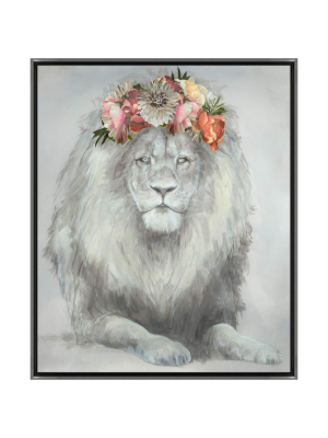 Feline And Flowers Framed