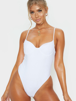 White Basic Cupped Swimsuit