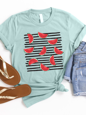 Watermelon Stripe Graphic Tee