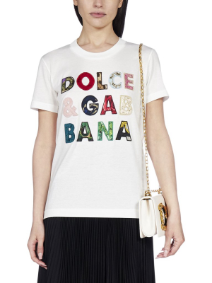 Dolce & Gabbana Logo Embroidered T-shirt