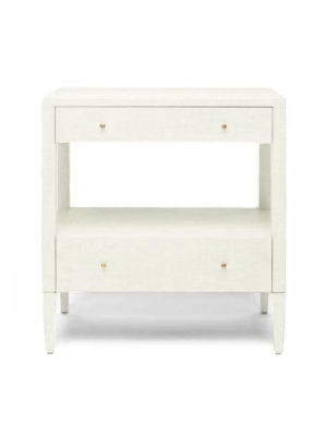 Conrad Low Double Nightstand Pristine Faux Raffia