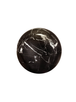 Small Black Marble Sphere Box