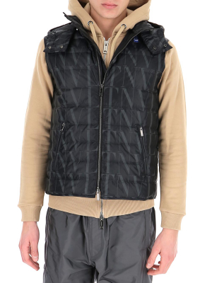 Valentino Logo Print Padded Gilet