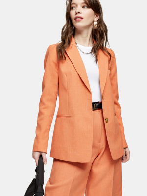 Orange Single Breasted Blazer