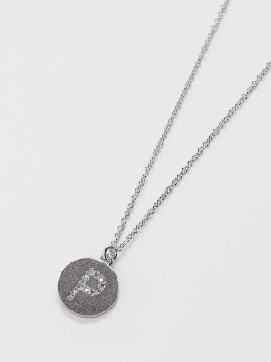 The "p" Initial Necklace In Silver