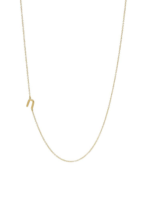 "u" Offset Initial Necklace