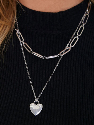 Heart Pendant Layered Necklace