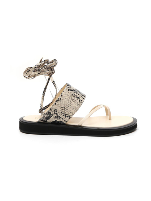 Paris Texas Embossed Ankle-strap Sandals