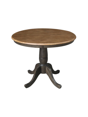 Eric Round Top Pedestal Table Hickory Brown - International Concepts