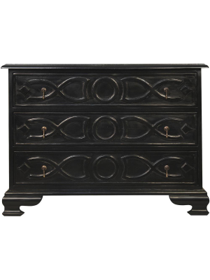 Noir Sofie Hand Rubbed Black Dresser