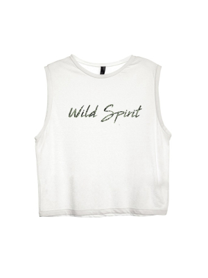 Wild Spirit W/ Snakeskin Text Text Text [women's Muscle Tank]