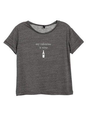 My Valentine Is Wine [distressed Women's 'baby Tee']