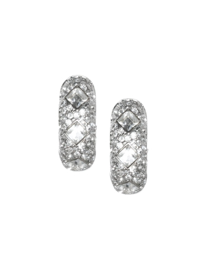 Crystal Half Hoop Clip Earrings