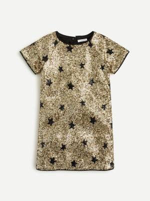 Girls' Allover Sequin Dress With Stars