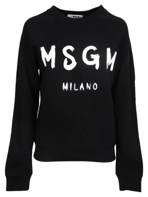 Msgm Logo Printed Crewneck Sweatshirt