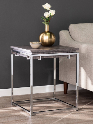 Lallstin Square End Table Silver - Aiden Lane