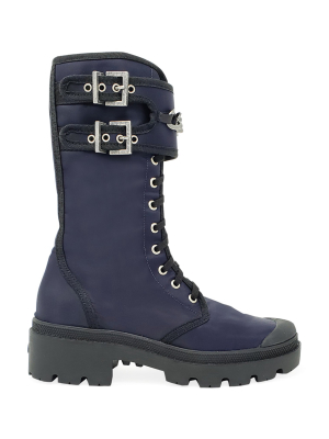 Double Buckle Boot - Vegan - Navy