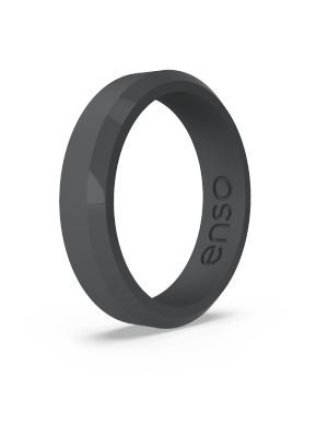 Bevel Thin Silicone Ring - Slate