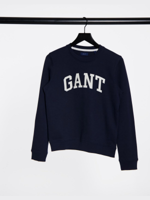 Gant Sweatshirt With Arch Logo In Navy