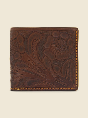 Hand-tooled Leather Bifold - Brown