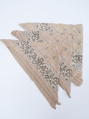Quilted Bandana In Buttermilk By Dae Off Studio