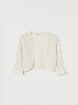 Pointelle-knit Bolero Sweater