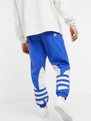 Adidas Originals Sweatpants In Blue With Oversized Trefoil