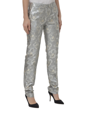 Paco Rabanne Metallic Slim-fit Pants