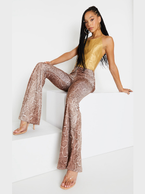 Stone Snake Flare Leg Trousers