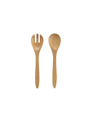 Oak Wood Salad Servers