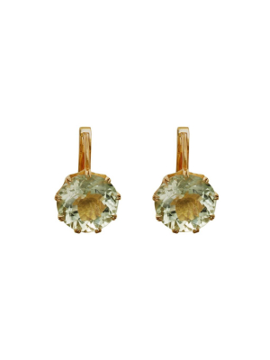 Green Amethyst Crown Earrings - S