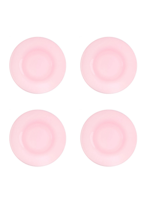 Pink Glass Dessert Plates, Set Of 4