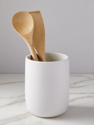 Kaloh Stoneware Utensil Holder, White