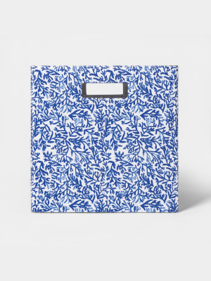 13" Fabric Cube Storage Bin Cobalt Blue Pattern - Threshold™