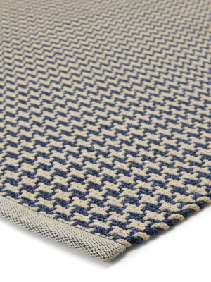 Houndz Indoor/ Outdoor Trellis Dark Blue & Cream Rug