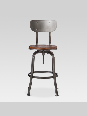 Dakota Adjustable Wood Seat Barstool - Threshold™