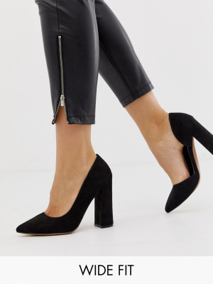 Asos Design Wide Fit Walter D'orsay High Heels In Black