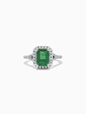 Effy Brasilica 14k White Gold Emerald And Diamond Ring, 2.81 Tcw