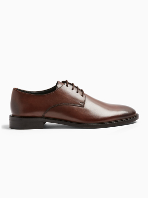 Brown Real Leather Morecombe Derby Shoes