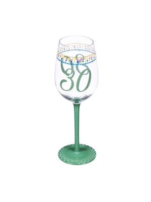 Evergreen Garden Color Changing Wine Glass, 12 Oz, Birthday Confetti 30th