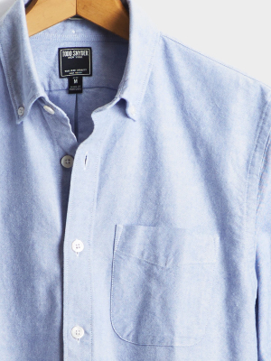 Japanese Selvedge Oxford Button Down Shirt In Blue