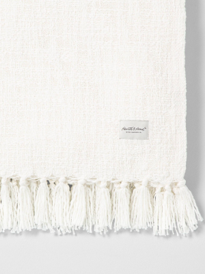 Knotted Fringe Throw Blanket White - Hearth & Hand™ With Magnolia