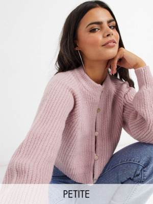 Y.a.s Petite Knitted Cardigan In Pink