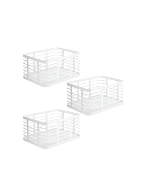 Mdesign Metal Wire Food Organizer Storage Bin- 3 Pack