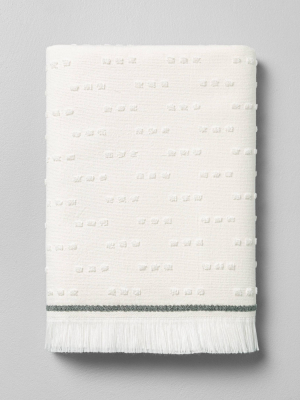 Fouta Texture Dots Bath Towel Sour Cream/railroad Gray - Hearth & Hand™ With Magnolia