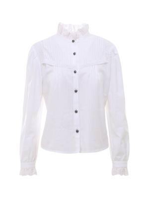 Etro Lace Detail Pleated Shirt