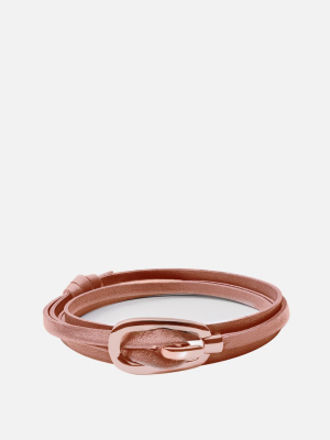 New Gamle Leather Bracelet, Rose Plated