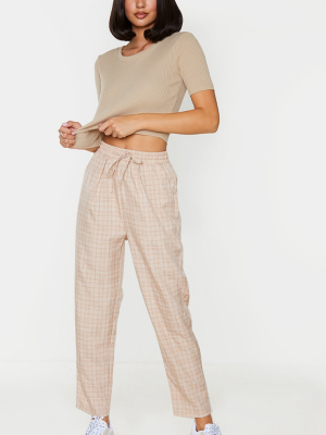 Stone Check Diya Casual Cigarette Pants